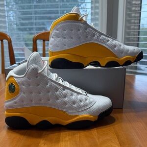 Air Jordan 13 Retro Del Sol White and Yellow Sneakers